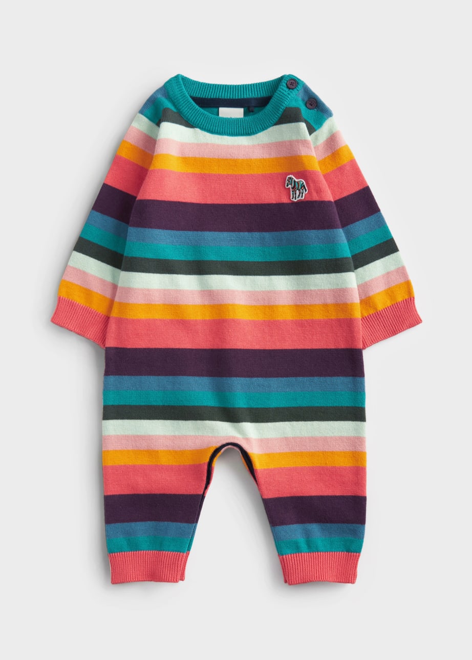 Front View - Babies Cotton 'Artist Stripe' Zebra Set Paul Smith