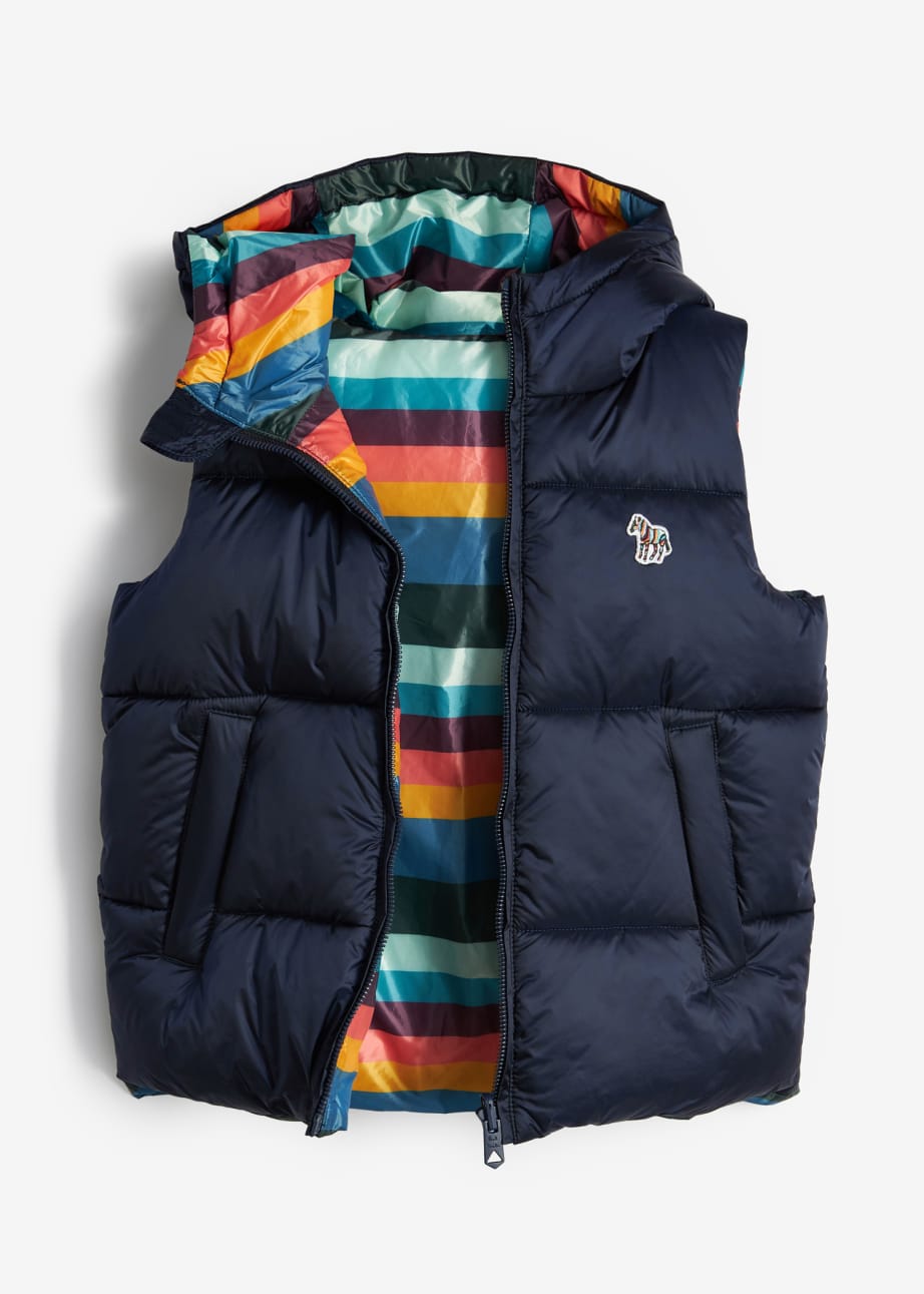 Detail View - 2-13 Years Navy Reversible Gilet Paul Smith