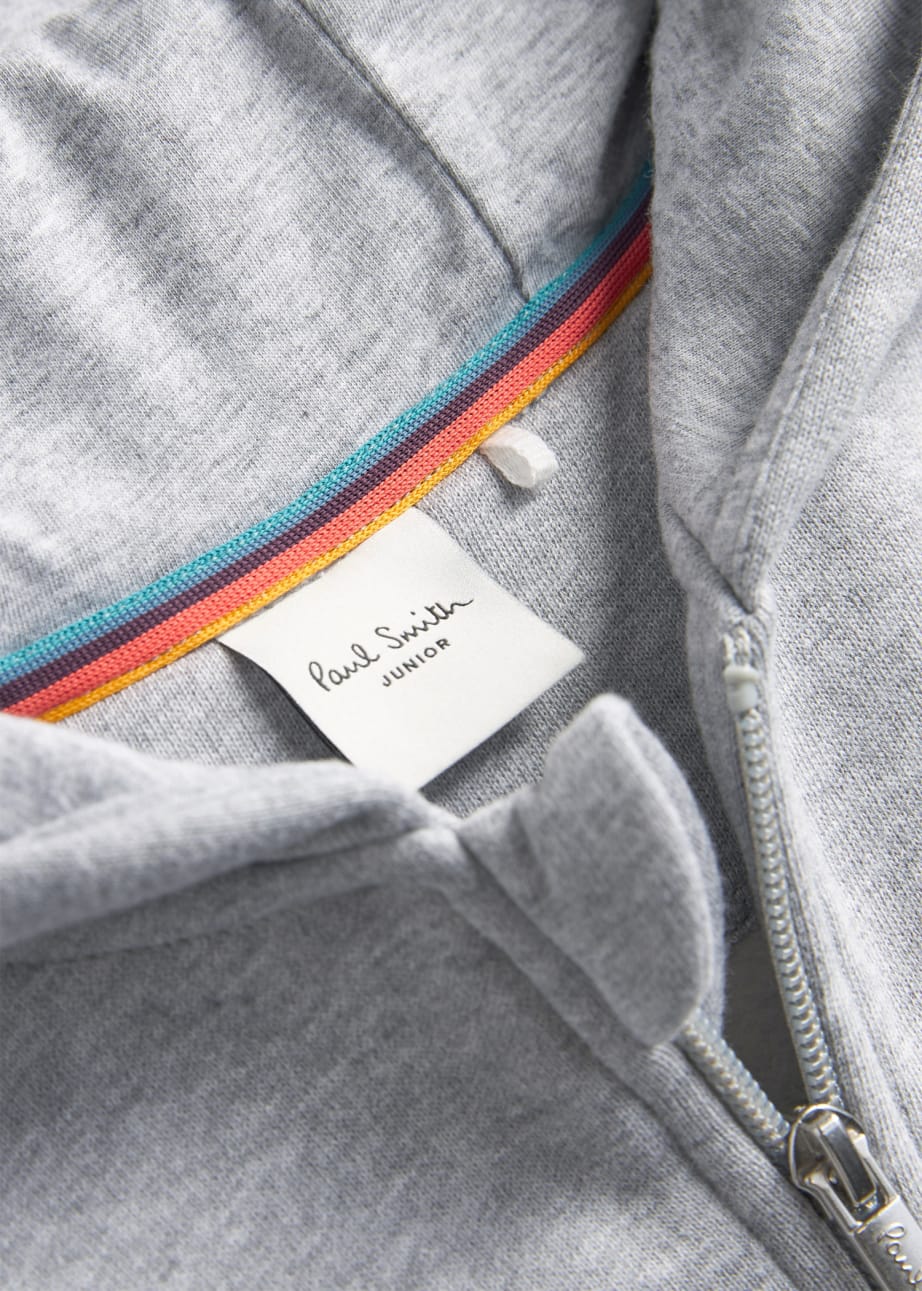 2 13 Years Grey Zip Zebra Logo Hoodie