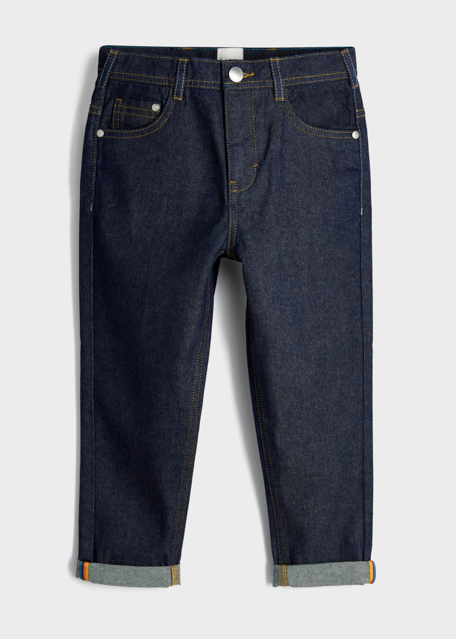 Front View - 2-13 Years Indigo Stretch-Denim Jeans Paul Smith