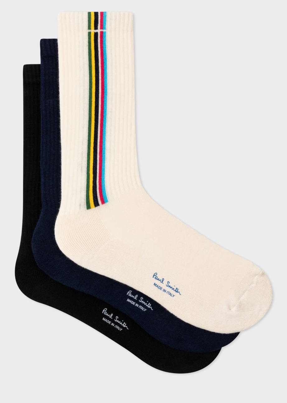 Pair View - 'Sports Stripe' Socks Three Pack Paul Smith