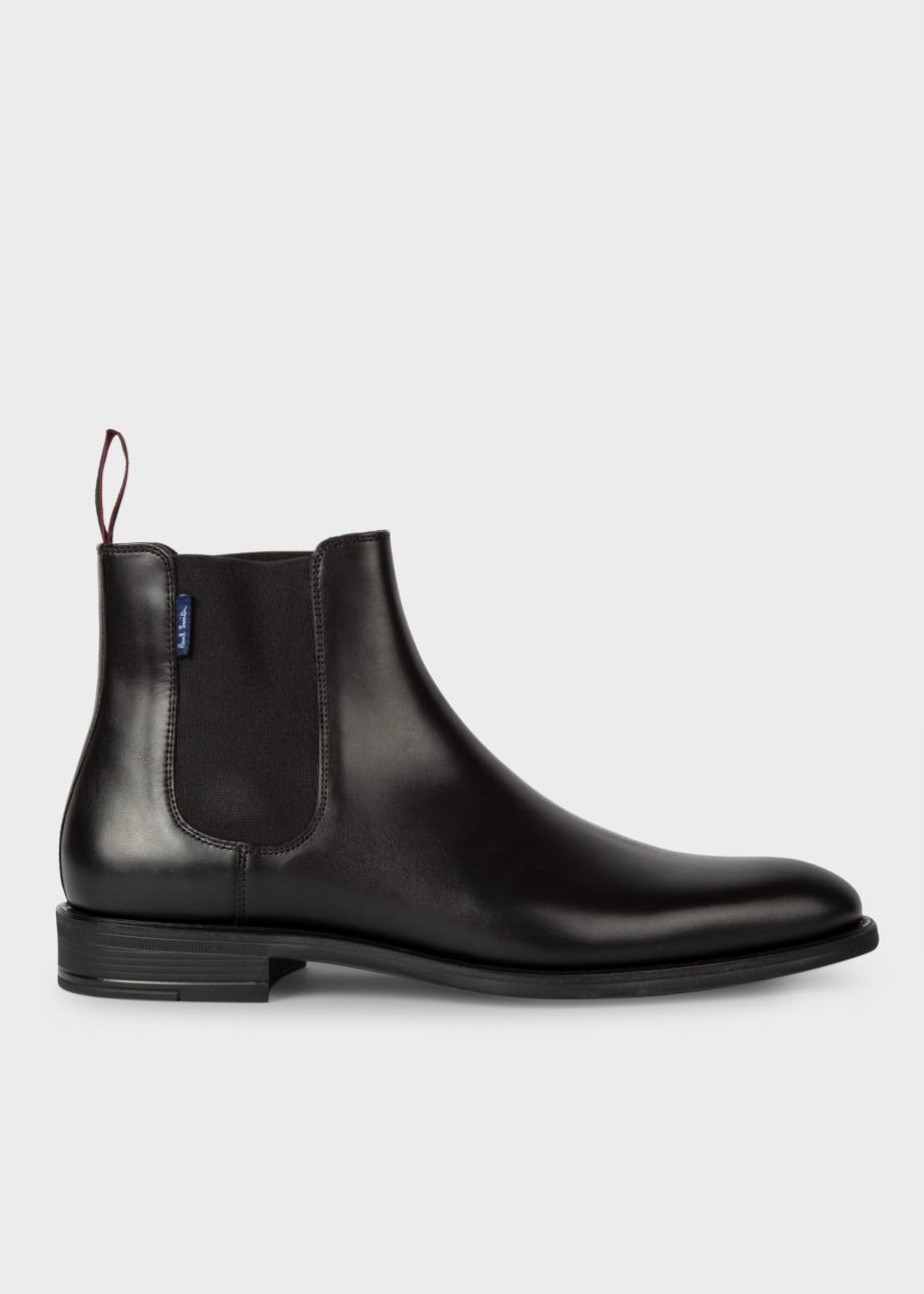 Detail View - Black Leather 'Cedric' Boots Paul Smith