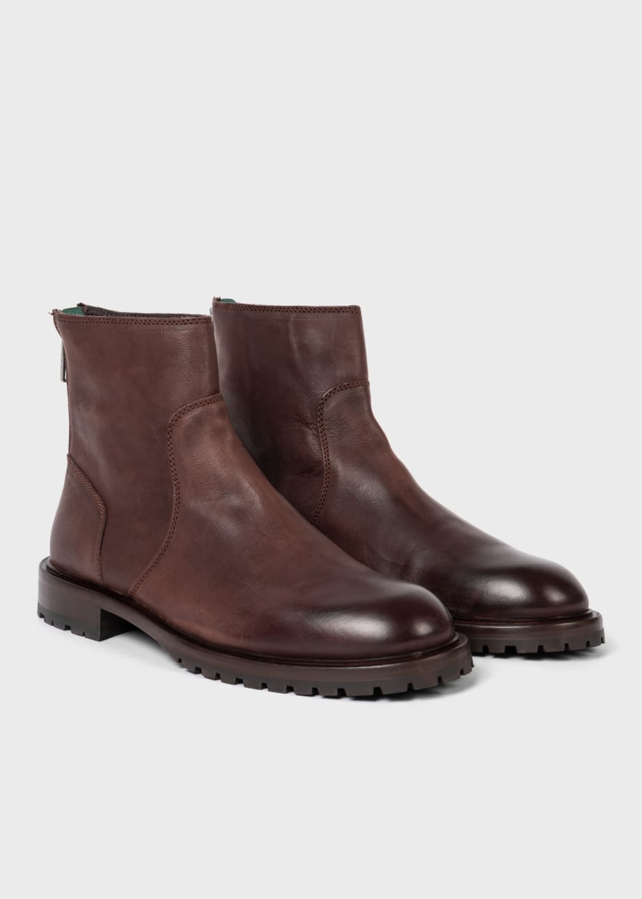 Chocolate Brown Leather Falk Boots