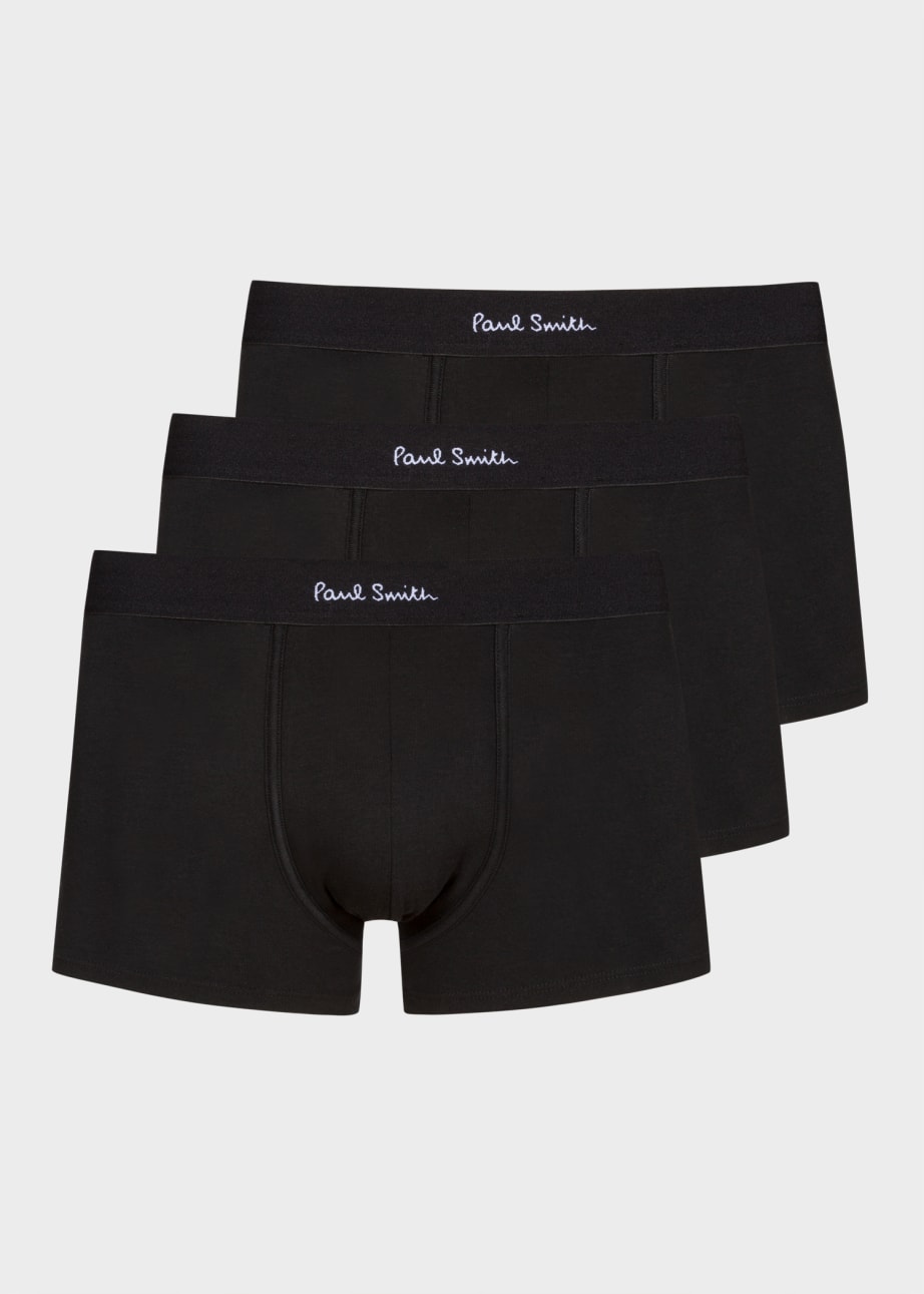 Organic Cotton Black Low Rise Boxer Briefs Three Pack