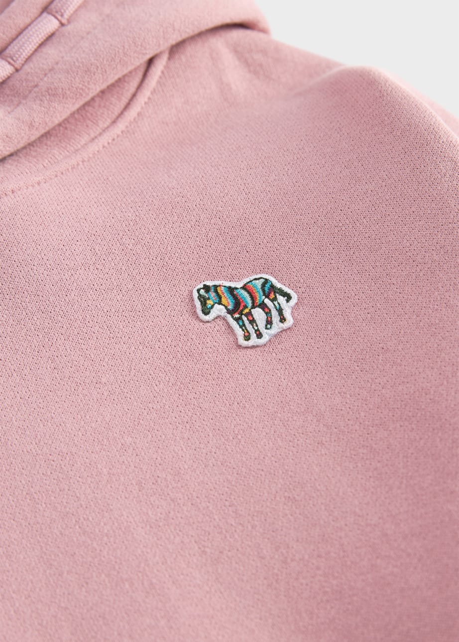 Detail View - 2-13 Years Pink Cotton Zebra Pullover Hoodie Paul Smith