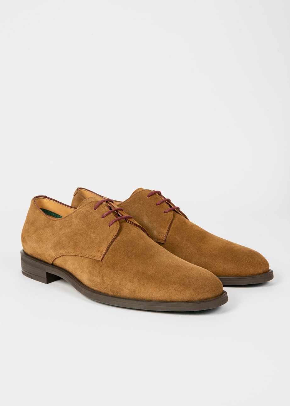 Pair View - Tan Suede 'Bayard' Derby Shoes Paul Smith