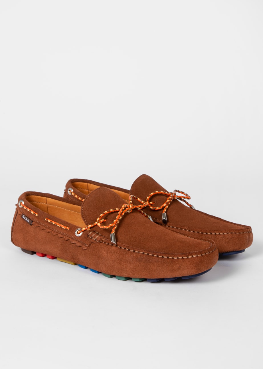 Pair View - Tan Suede 'Springfield' Driving Loafers Paul Smith