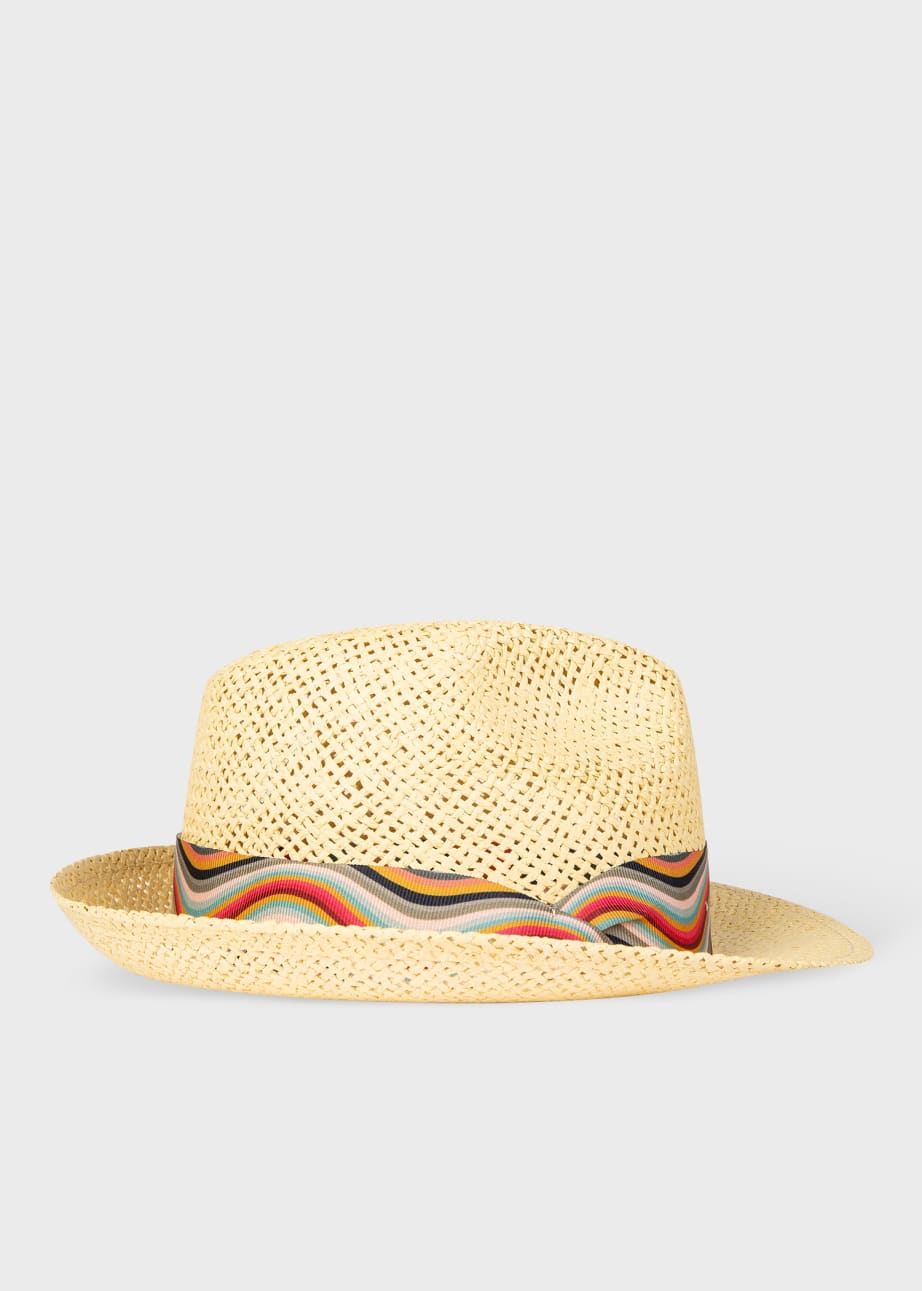 Product View - Women's Light Brown 'Swirl' Ribbon Trilby Hat by Paul Smith