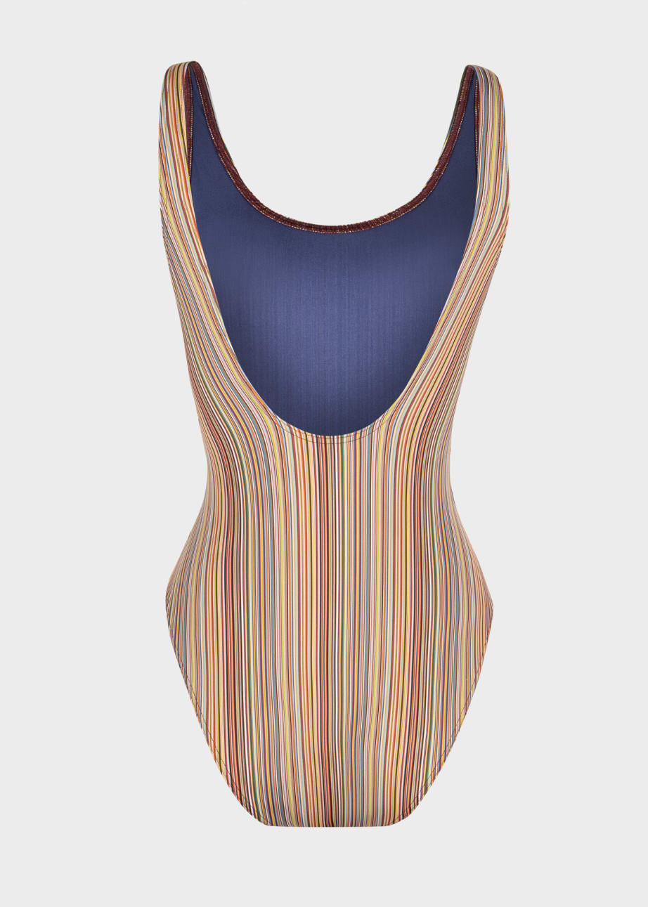 Back View - Women's 'Signature Stripe' Swimsuit Paul Smith