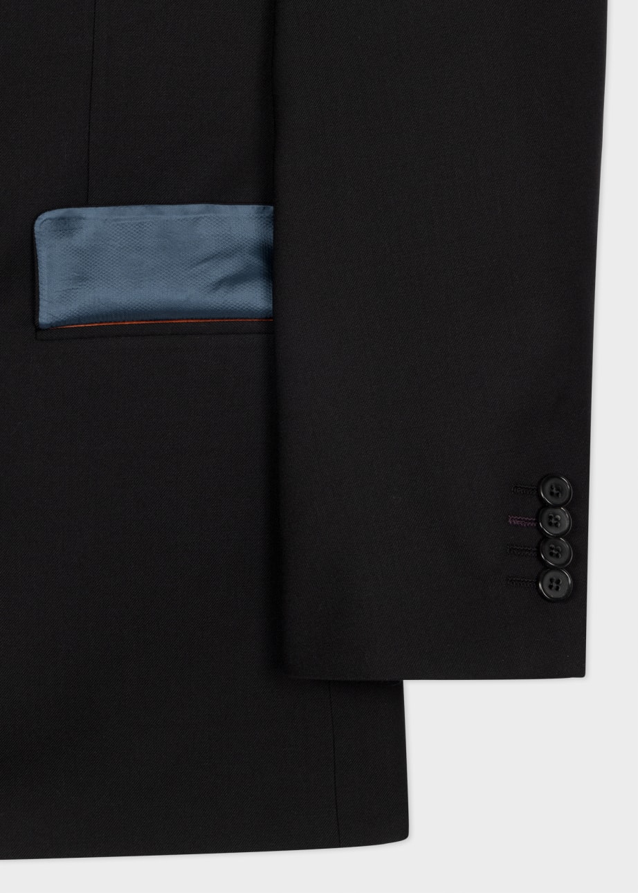 Detail View - The Soho - Tailored-Fit Black Wool 'A Suit To Travel In' Paul Smith