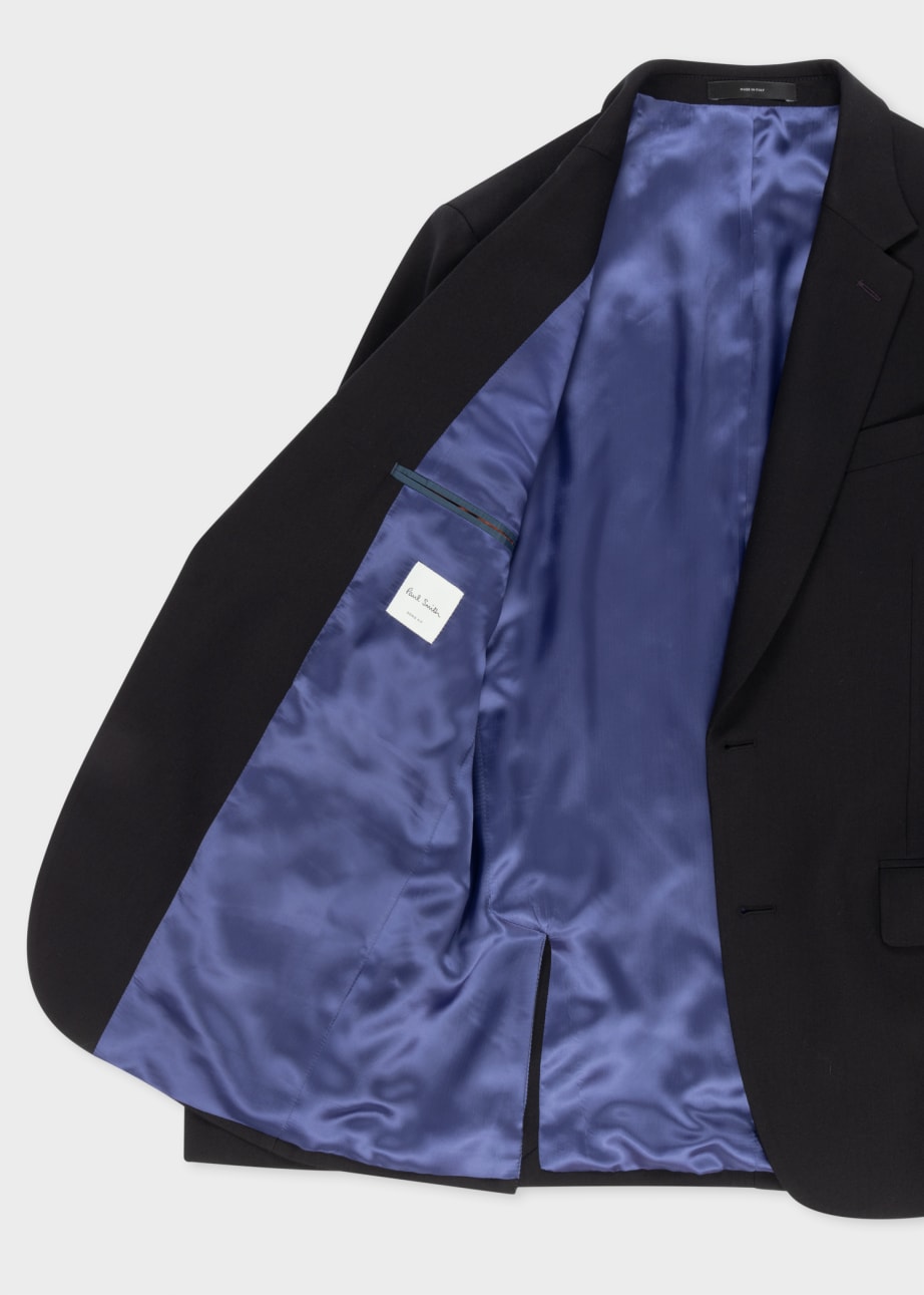 Detail View - The Soho - Tailored-Fit Black Wool 'A Suit To Travel In' Paul Smith