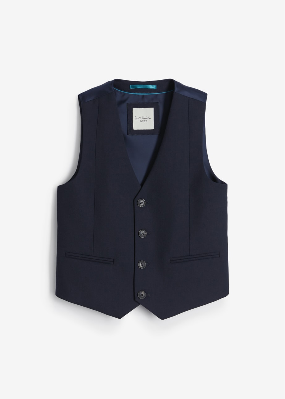 Product view - 2-13 Years Navy Wool Waistcoat Paul Smith