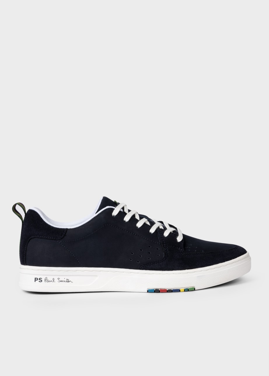 Detail View - Dark Navy Nubuck 'Cosmo' Trainers Paul Smith