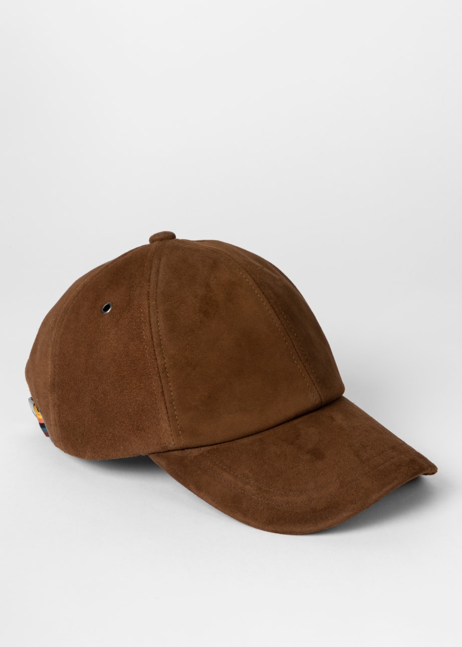 Front View - Brown Suede Baseball Cap Paul Smith