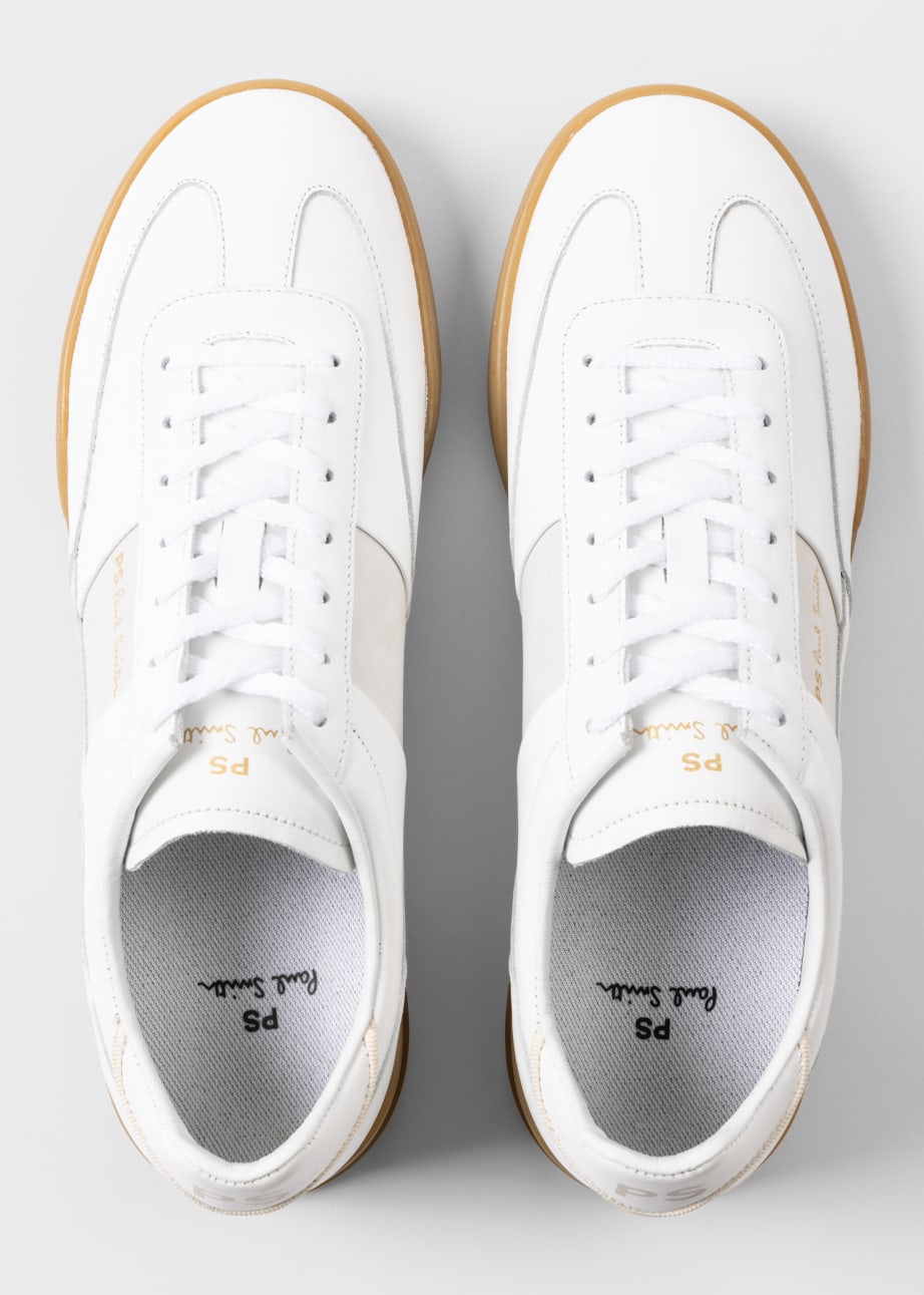 Pair View - White Leather 'Dover' Trainers Paul Smith