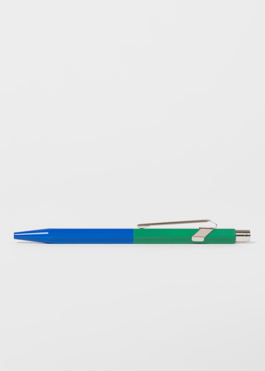 Front View - Caran d'Ache + Paul Smith - 849 Blue & Green Ballpoint Pen Paul Smith