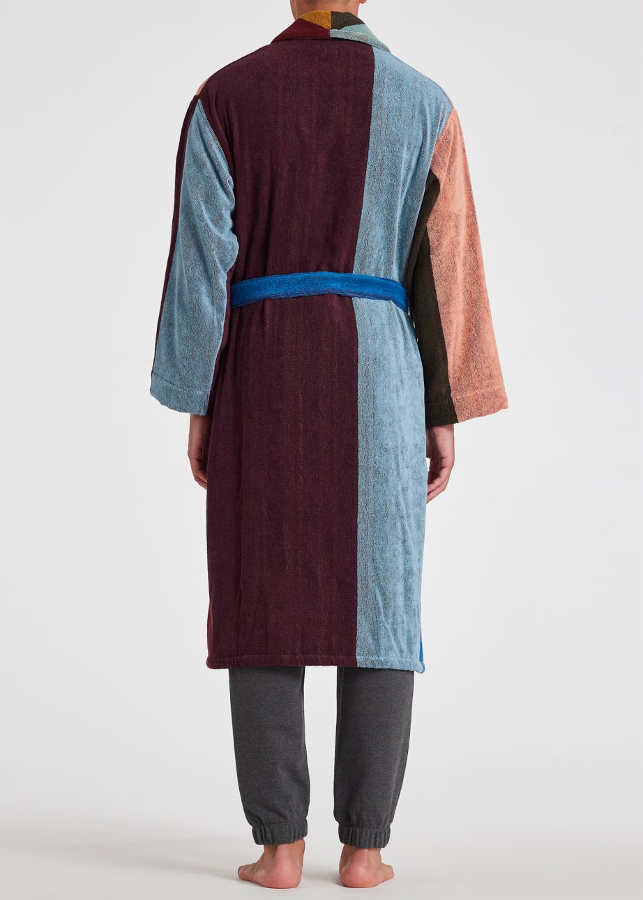 Model View - Artist Stripe' Towelling Dressing Gown Paul Smith