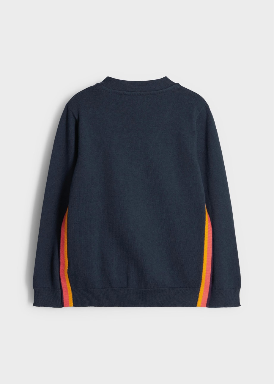 Product view - 2-13 Years Navy Zebra Logo Cardigan Paul Smith