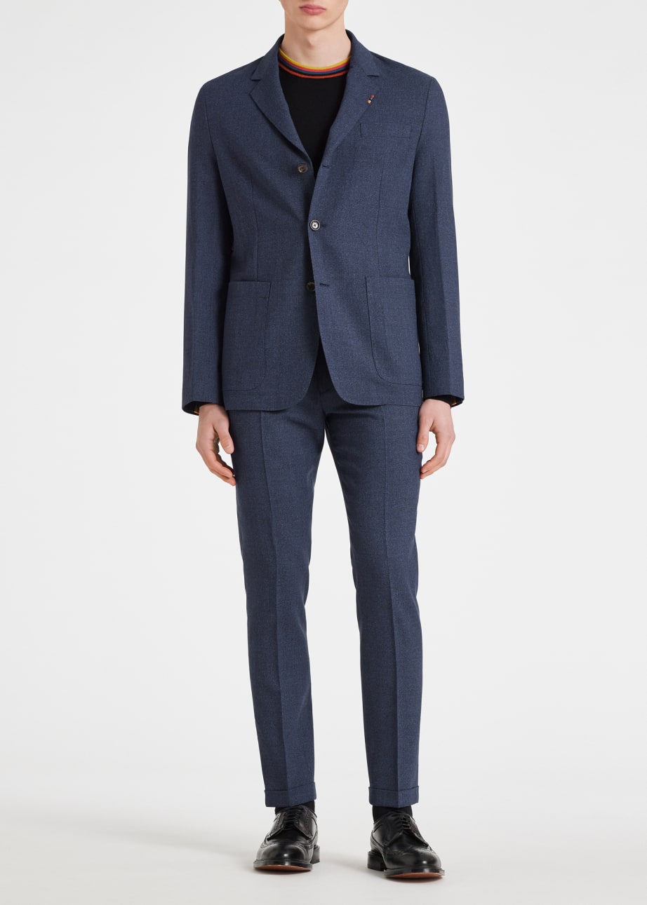 Model View - Navy Wool Nep Suit by Paul Smith