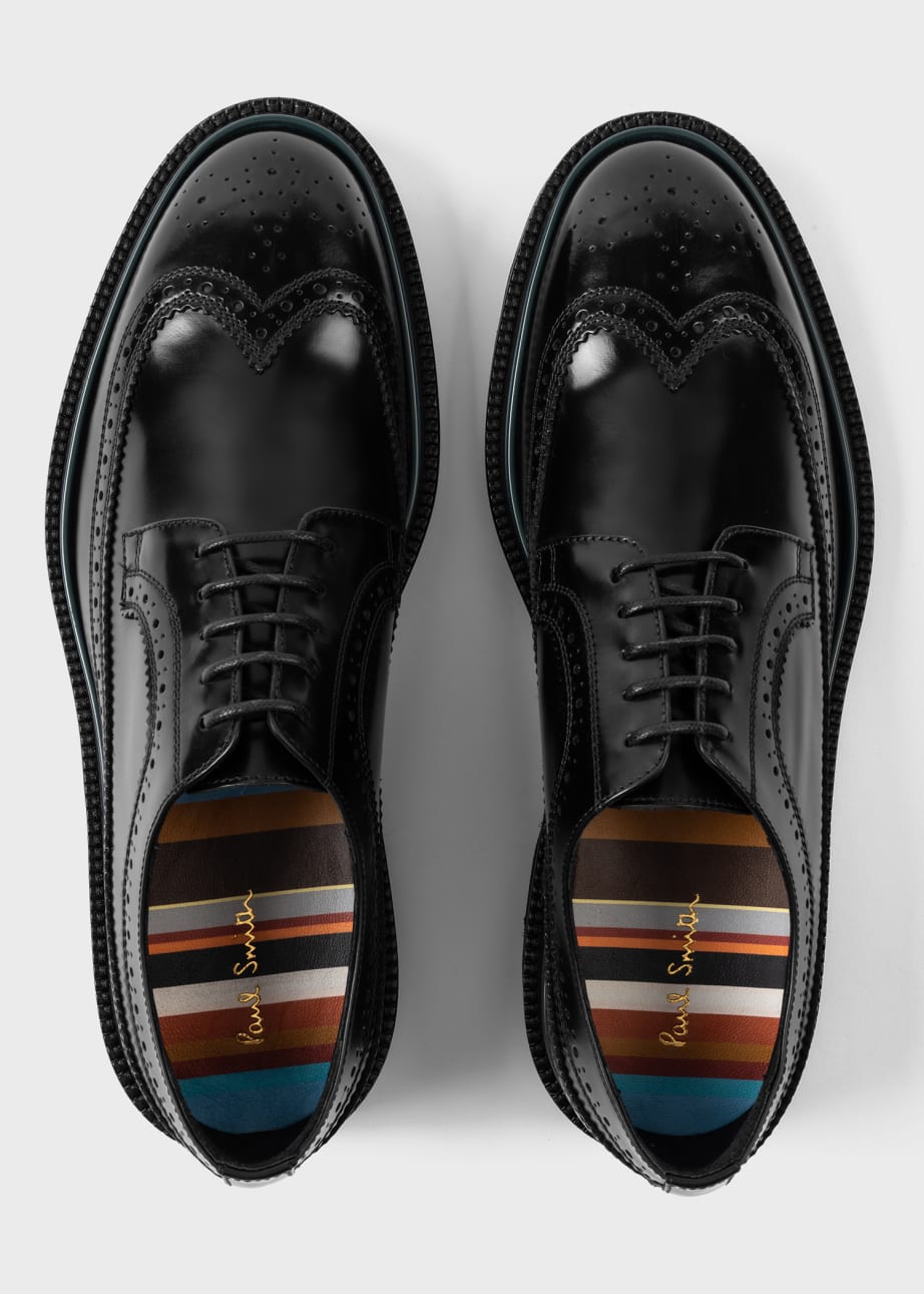 Pair View - Black Leather 'Count' Brogues Paul Smith