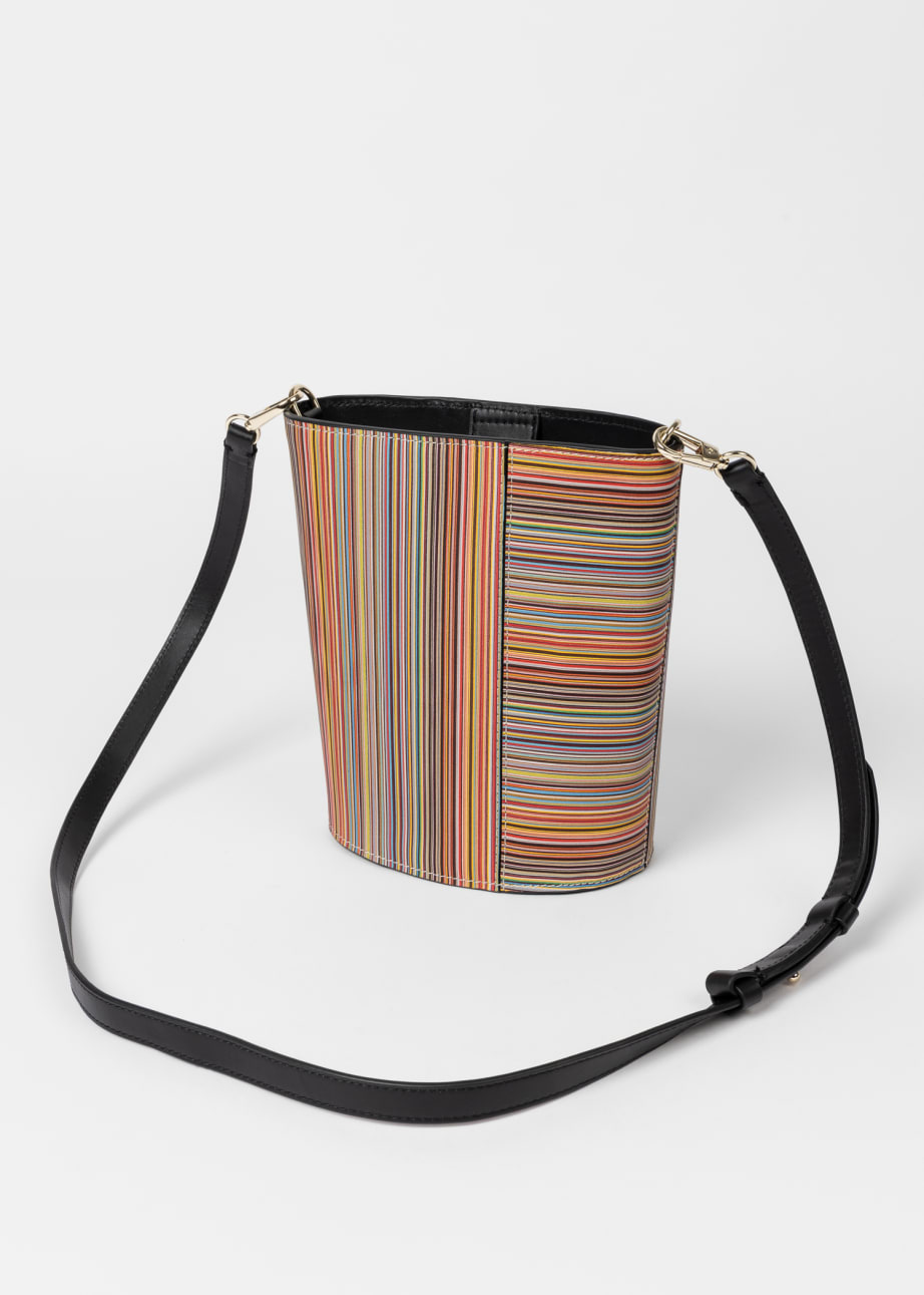 Cosmos Striped Hand-Knotted Bucket Bag