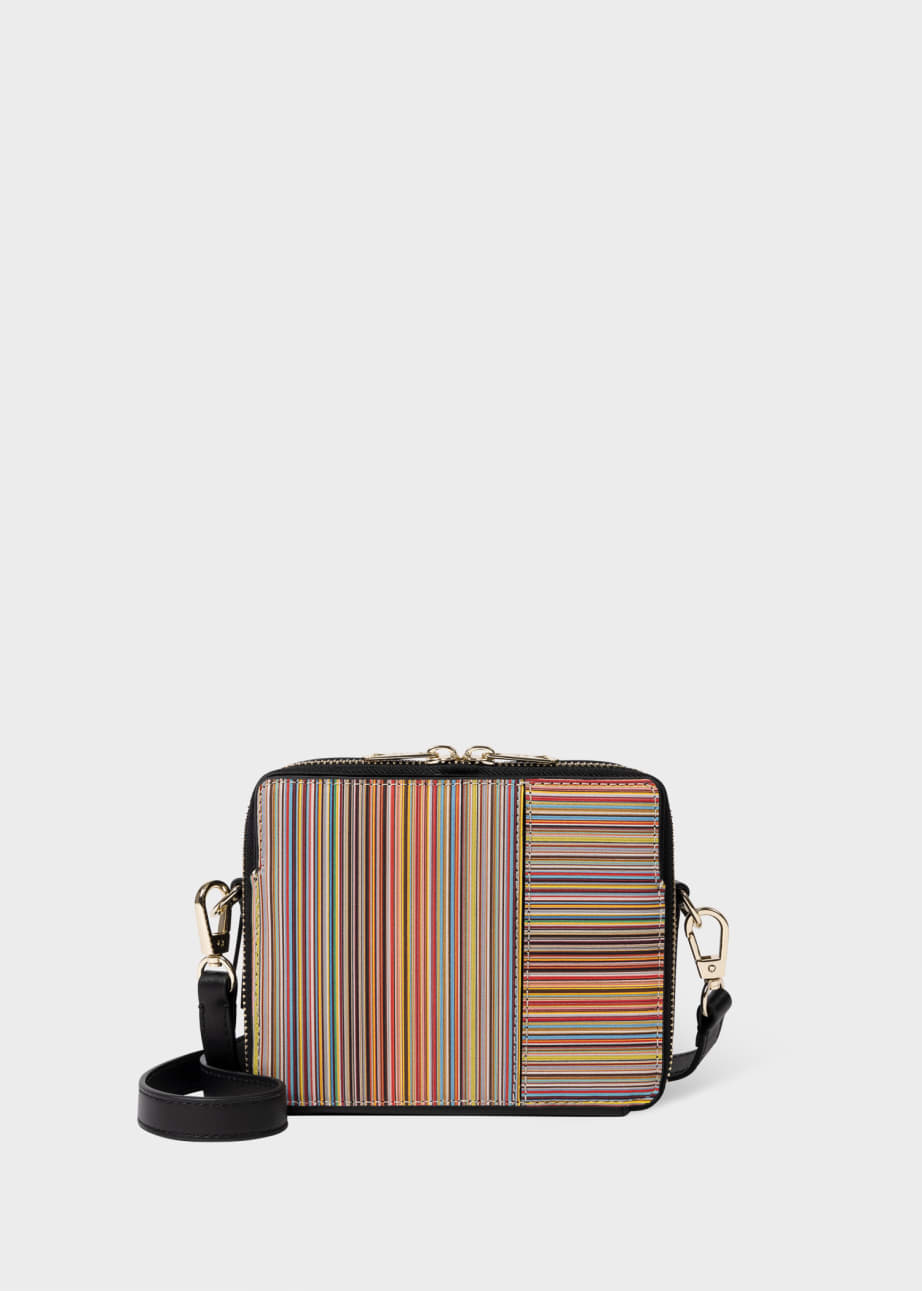 Product view - Leather 'Signature Stripe' Cross Body Bag by Paul Smith