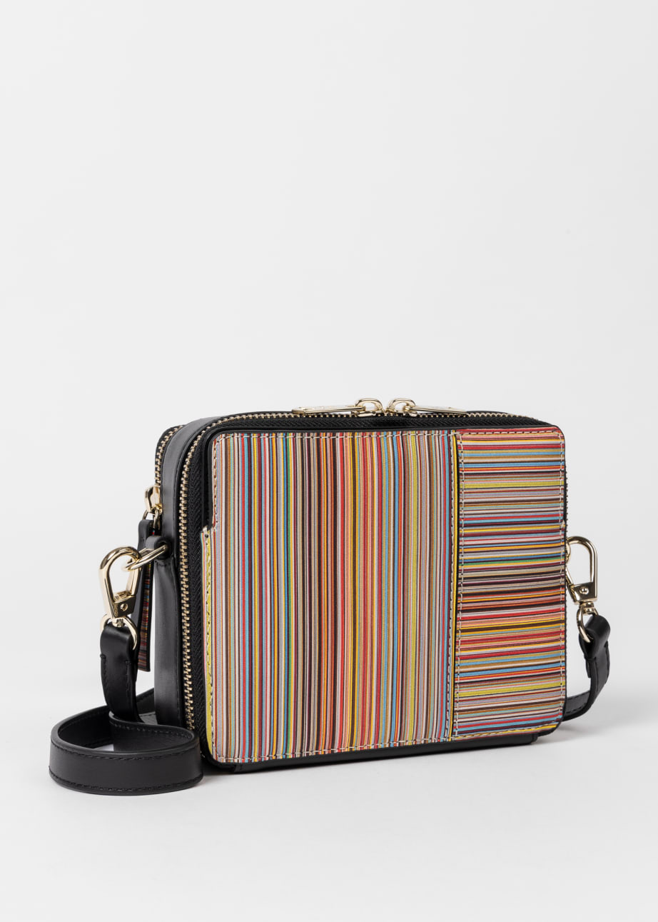 Women's Leather 'Signature Stripe' CrossBody Bag