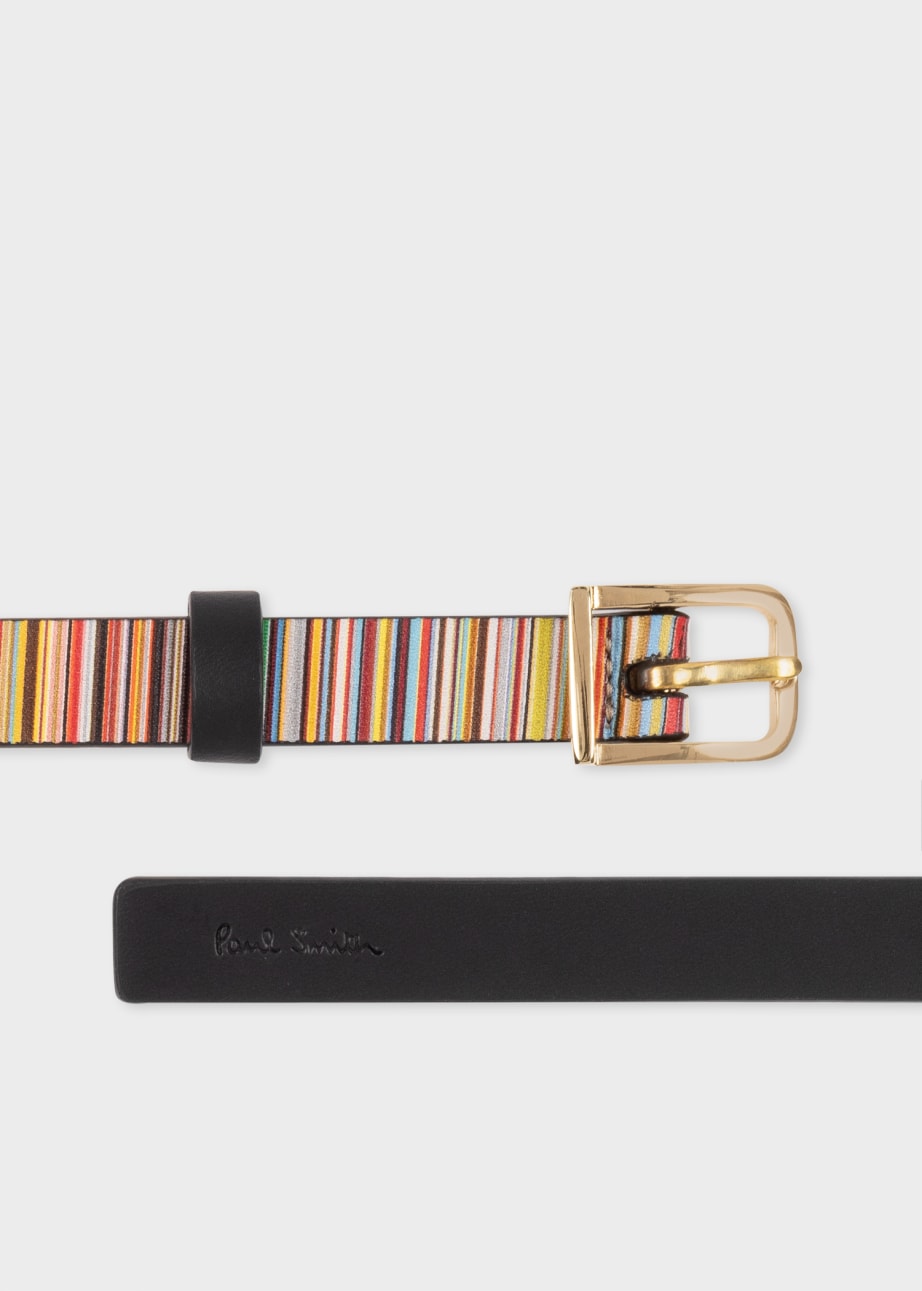 Product View - Women's Leather 'Signature Stripe' Belt by Paul Smith