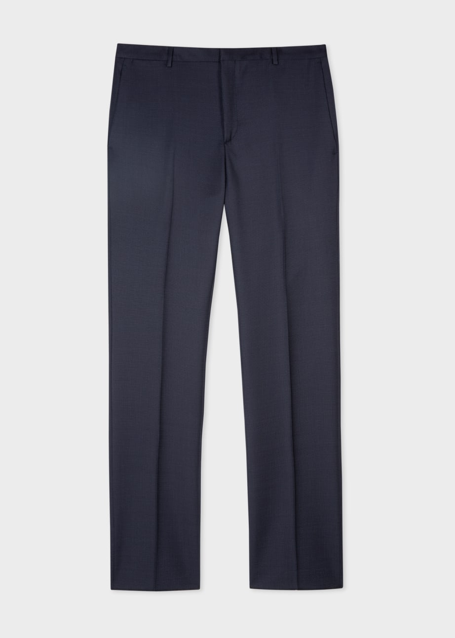 Front View - The Kensington - Slim-Fit Dark Navy Pin Dot Wool Suit Paul Smith