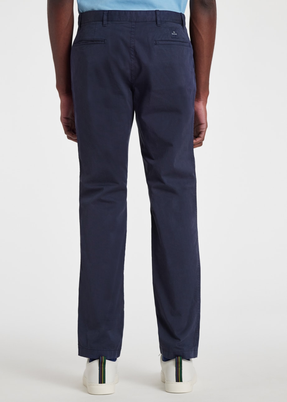 Model View - Slim-Fit Navy Cotton Twill Chinos Paul Smith