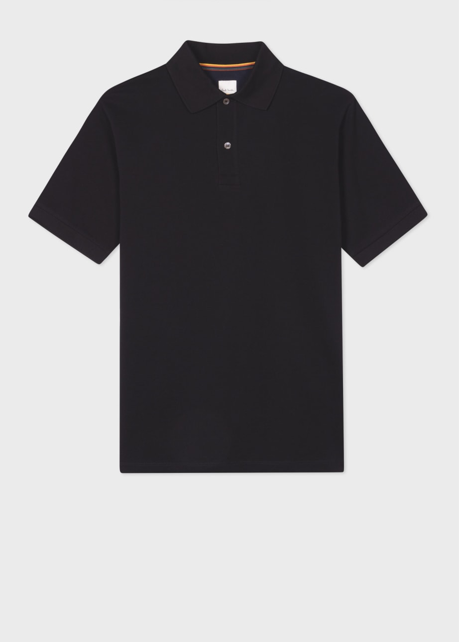 買い誠実 Black Cotton Shirt Polo Placket Stripe' 'Artist トップス