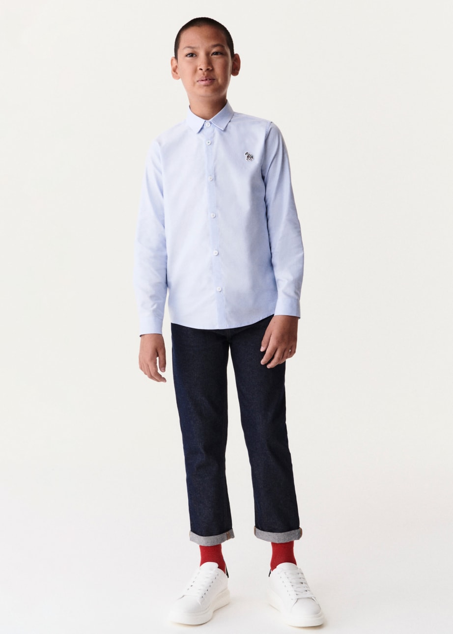 Boys Zebra Printed Shirt & Short Co-Ord Set Grey Navy Blue main image 0