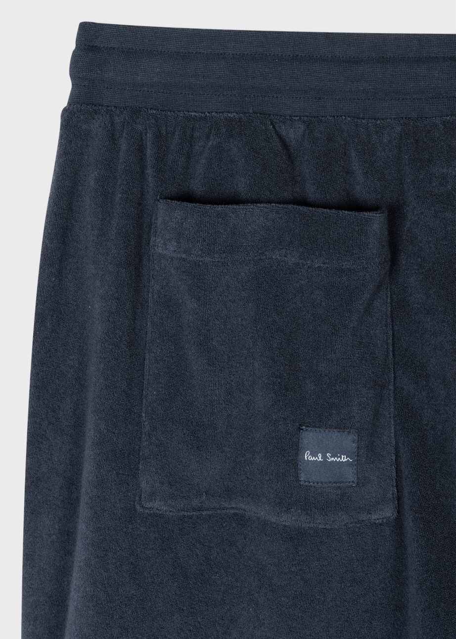 Detail View - Navy Blue Towelling Lounge Shorts Paul Smith