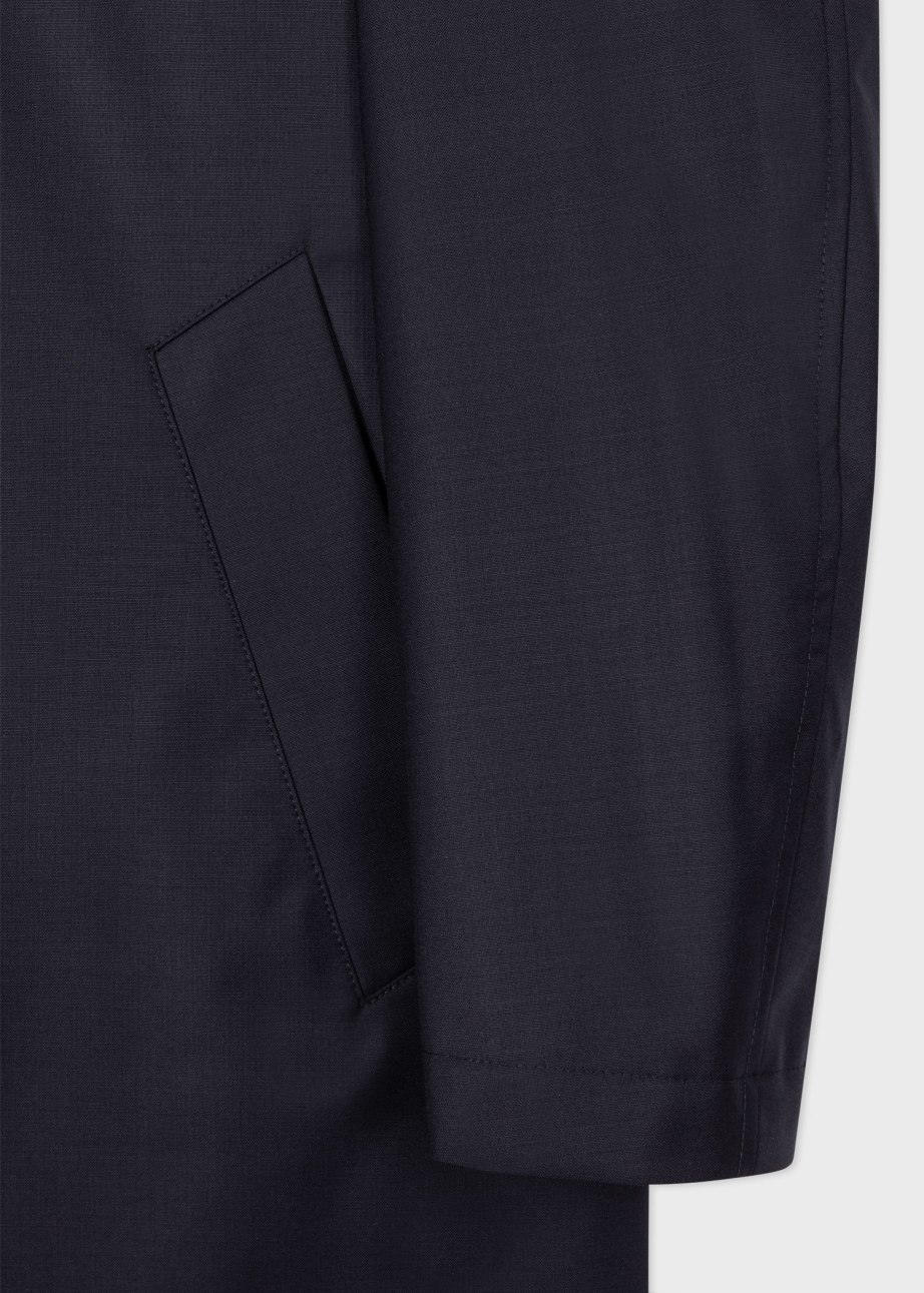 Navy 'Storm System' Wool Mac With Detachable Gilet Navy 'Storm System' Wool Mac With Detachable Gilet
