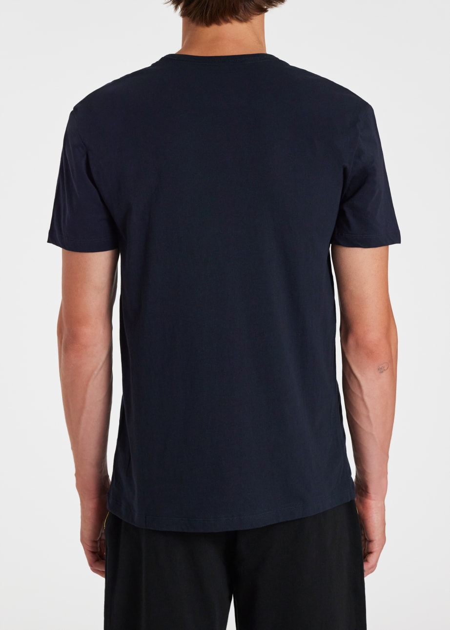 Model View - Men's Navy Cotton Lounge T-Shirt by Paul Smith