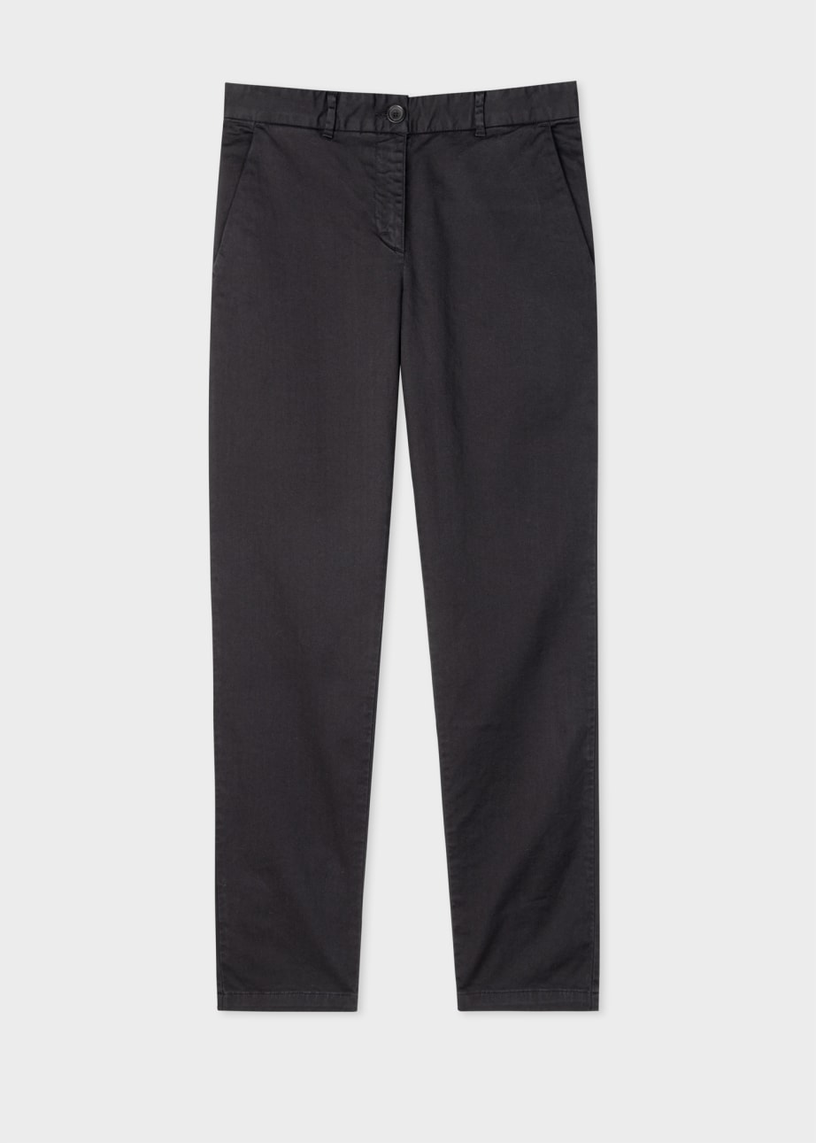 Product View - Women's Black Stretch-Cotton Slim-Fit Chinos by Paul Smith