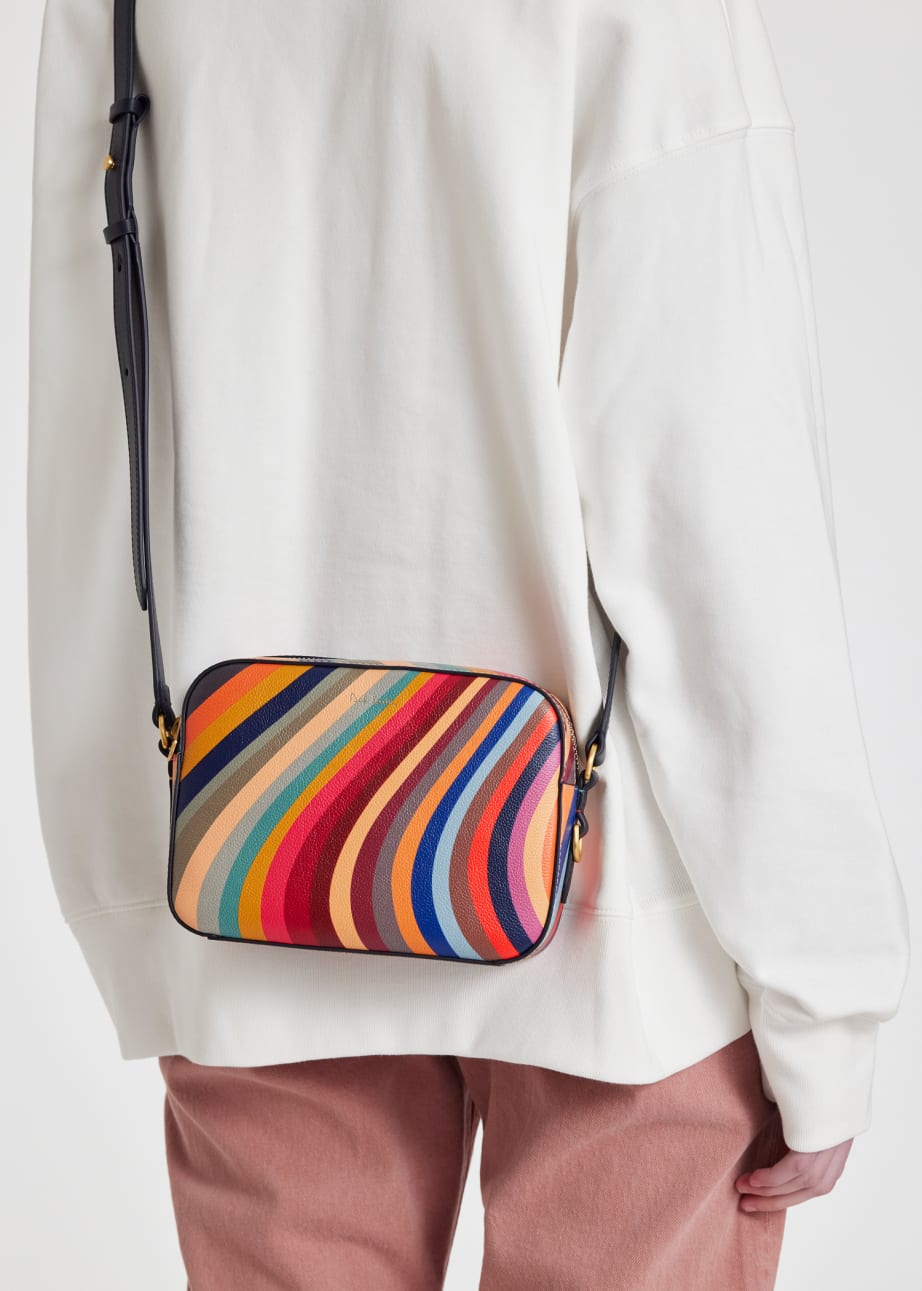 Model Wears - 'Swirl' Leather Cross-Body Bag Paul Smith