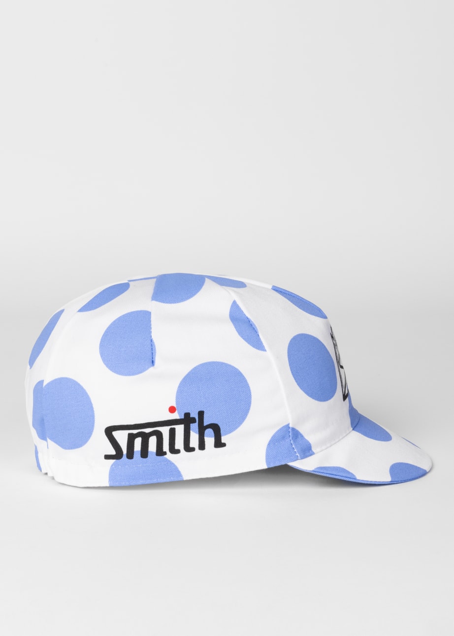 Side View - Blue Polka Dot Cycling Cap Paul Smith