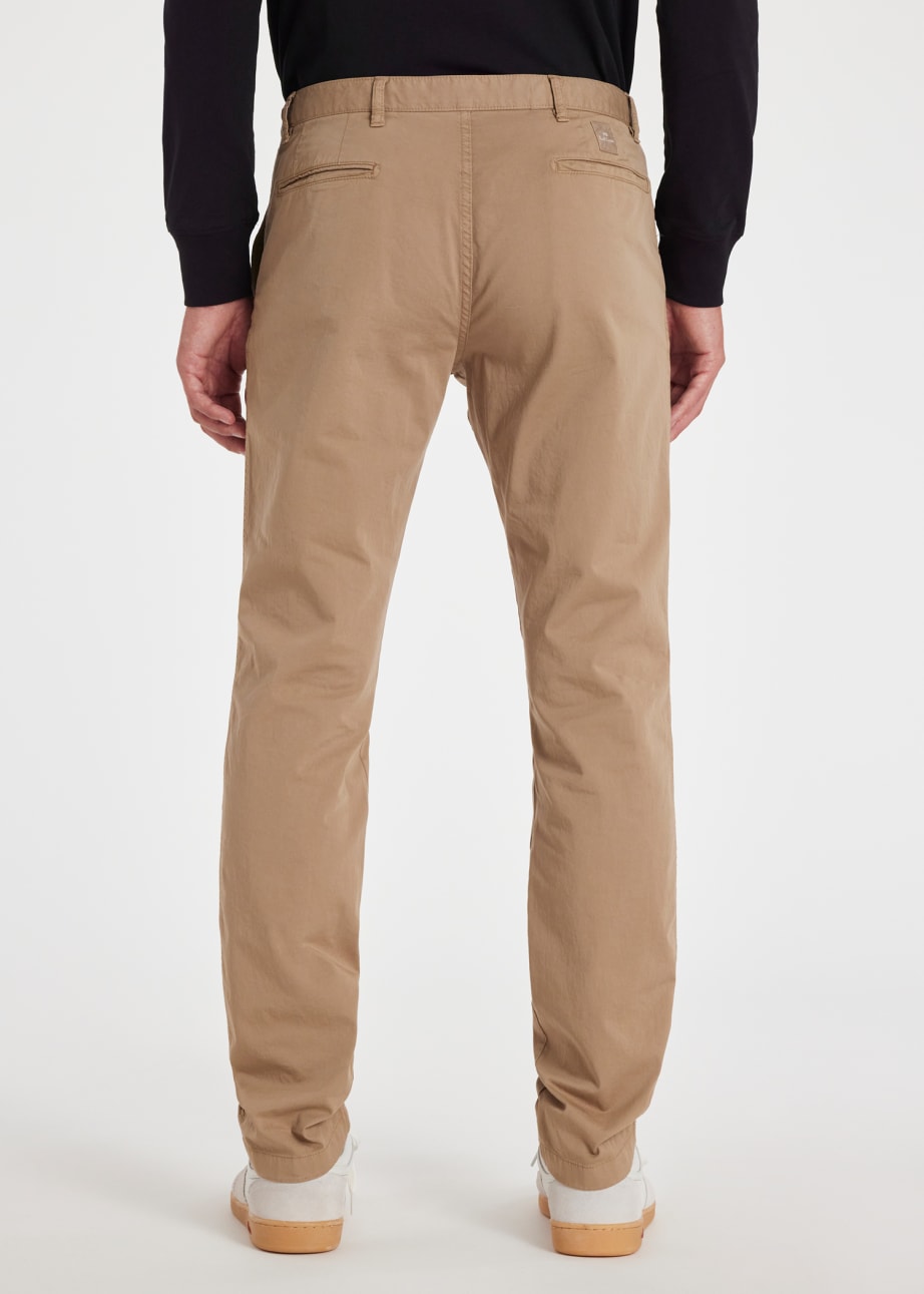 Men's Tan Slim-Fit Stretch Cotton Chinos
