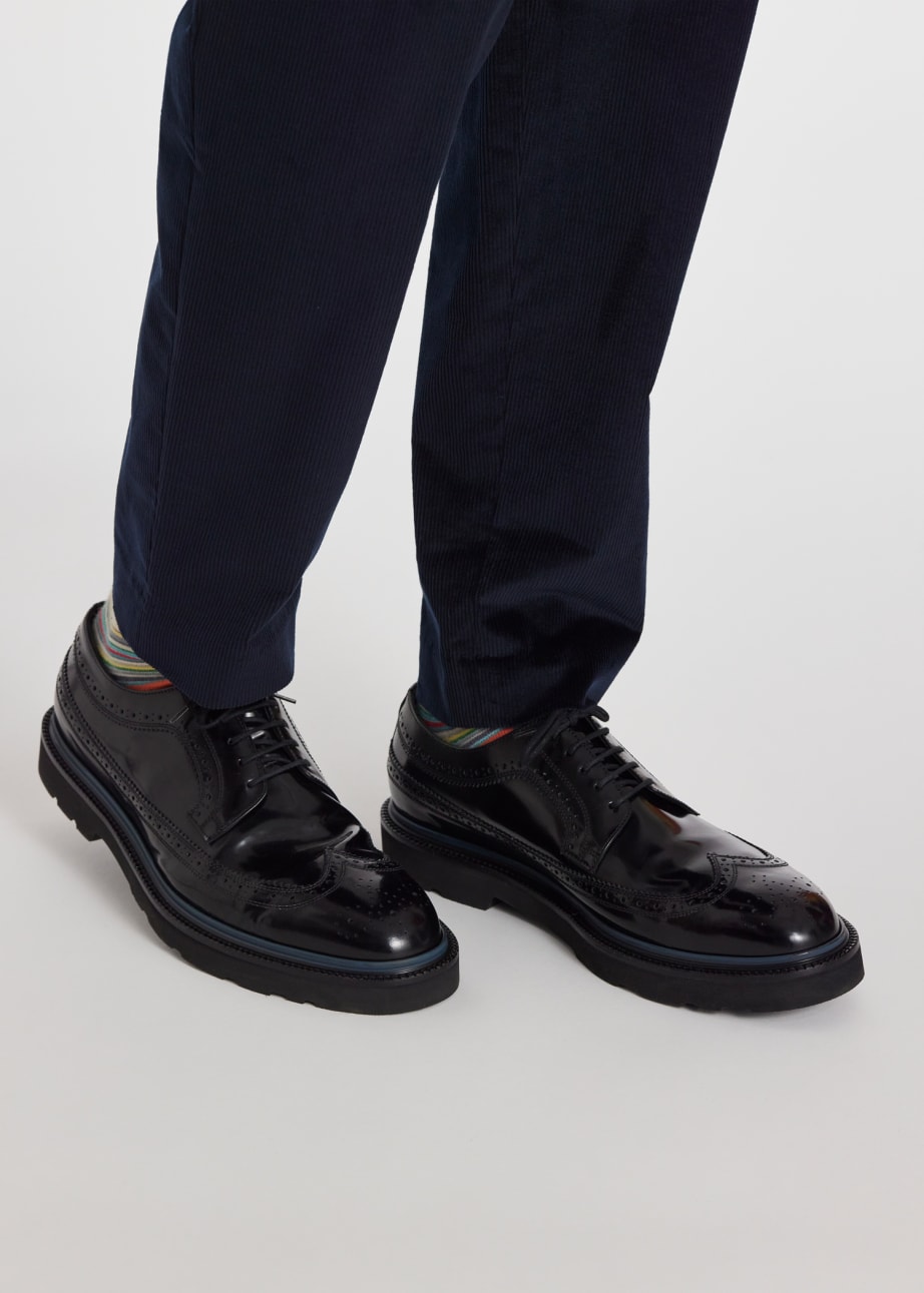 Model View - Black Leather 'Count' Brogues Paul Smith