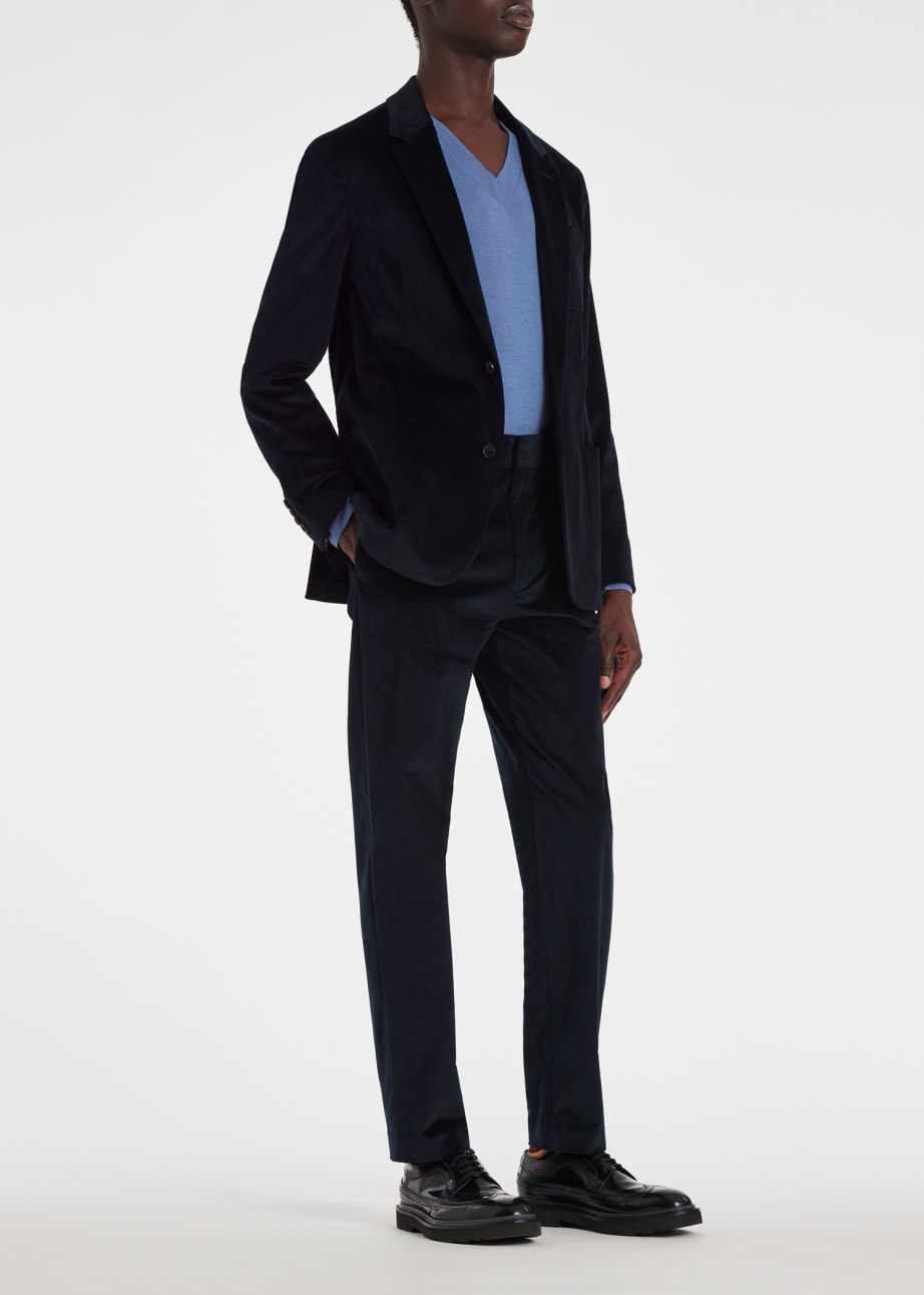 Mens 2 Button Poplin Dress Blazer in Navy