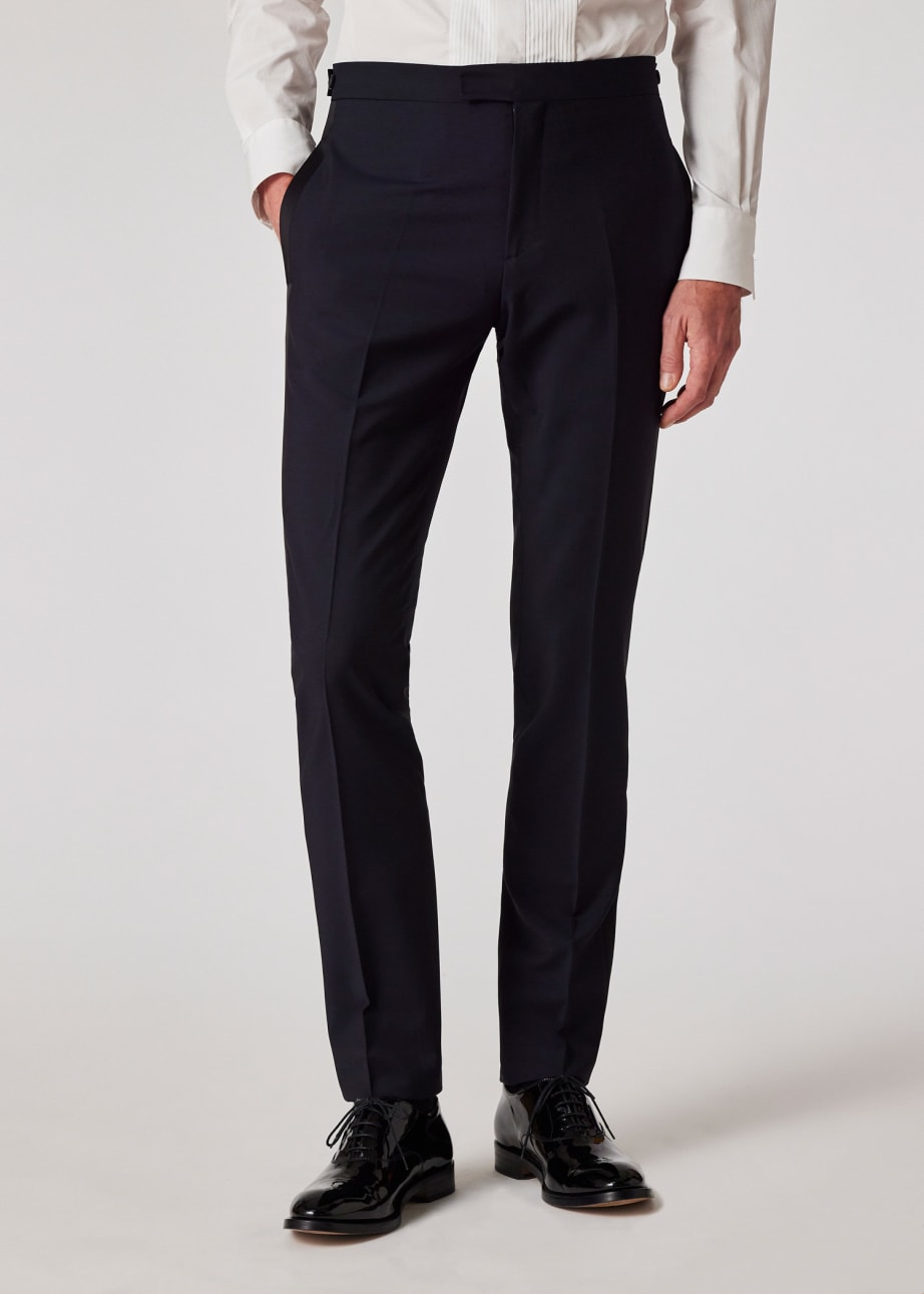 Navy evening trousers hot sale