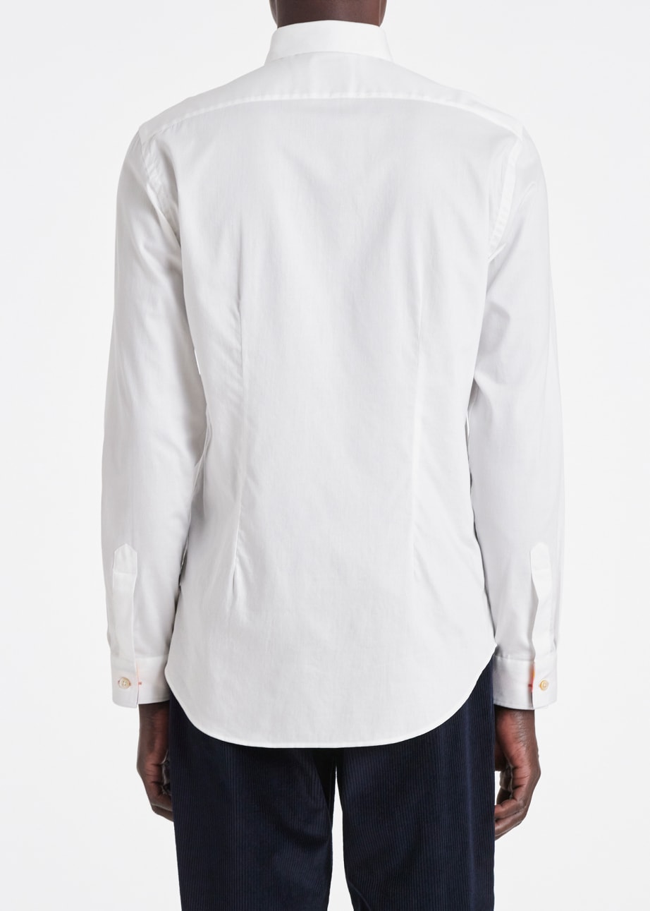 GentWith Pierre White Slim Fit Long Sleeve Cotton Shirt