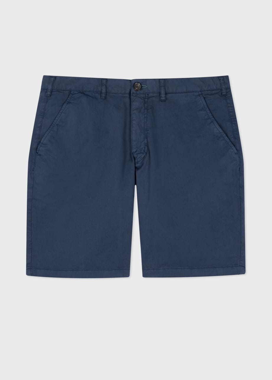 Men s Dark Navy Garment Dyed Stretch Pima Cotton Shorts
