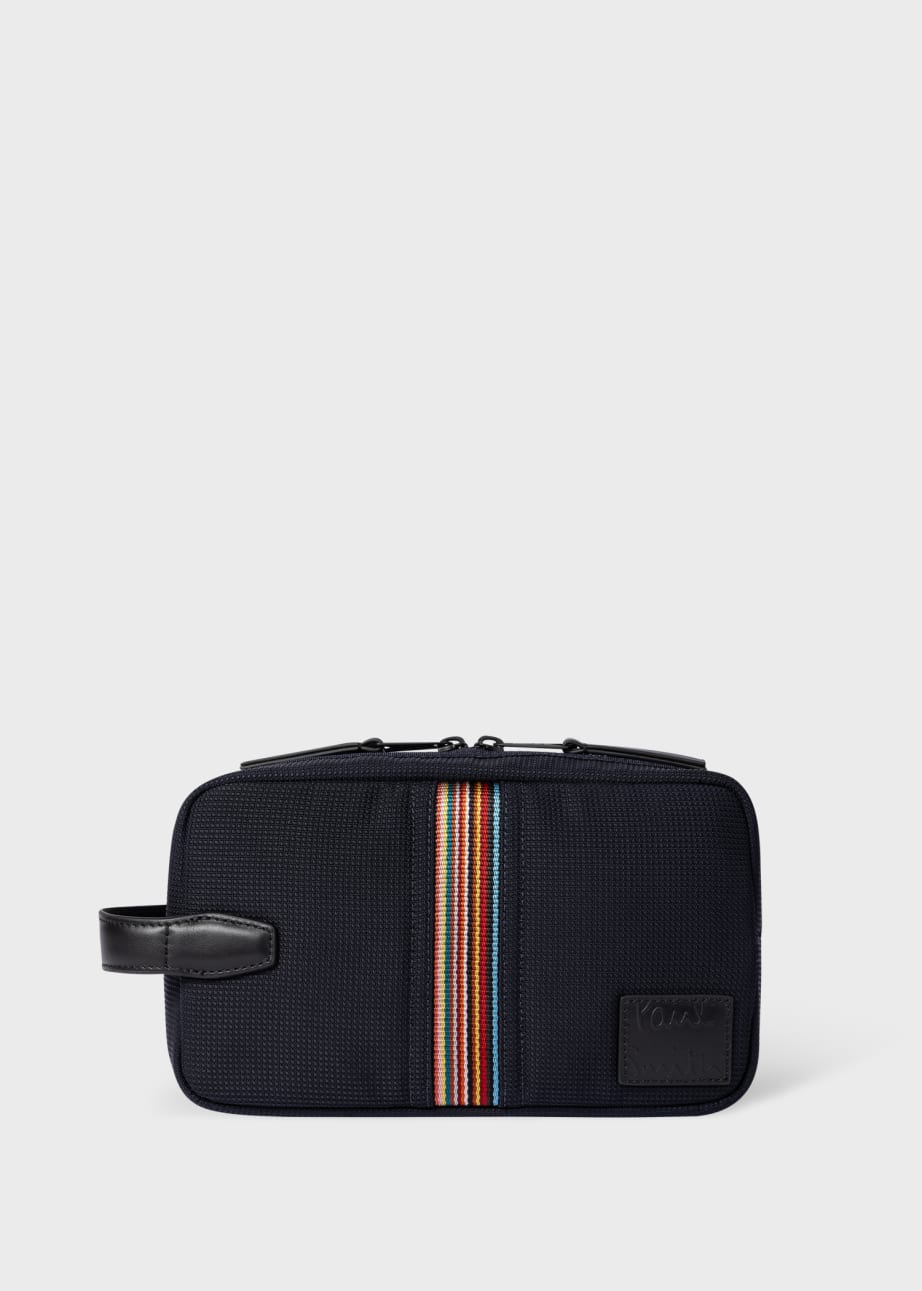 Front View - Signature Stripe' Wash Bag Paul Smith