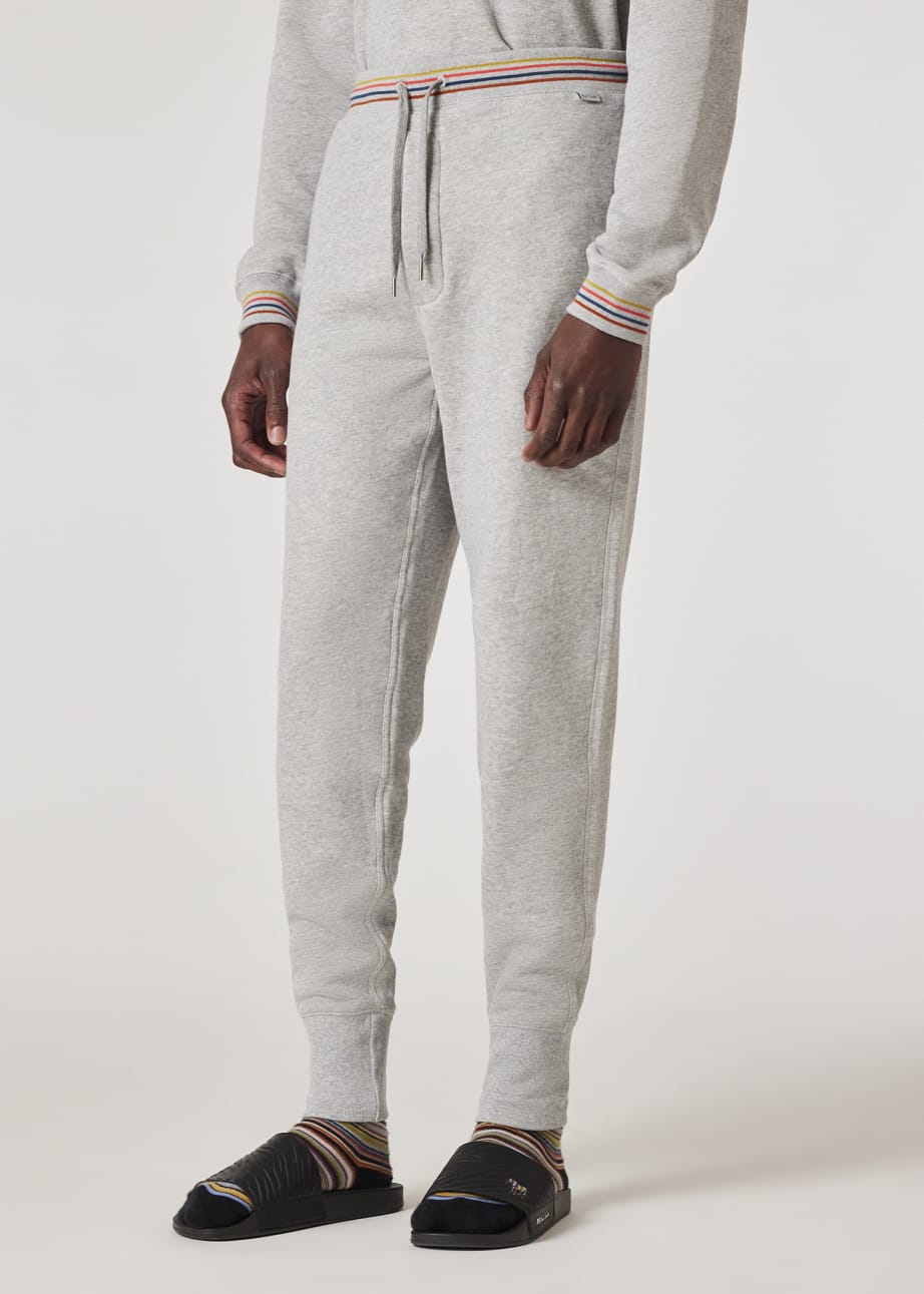Grey Cotton Artist Stripe Lounge Pants