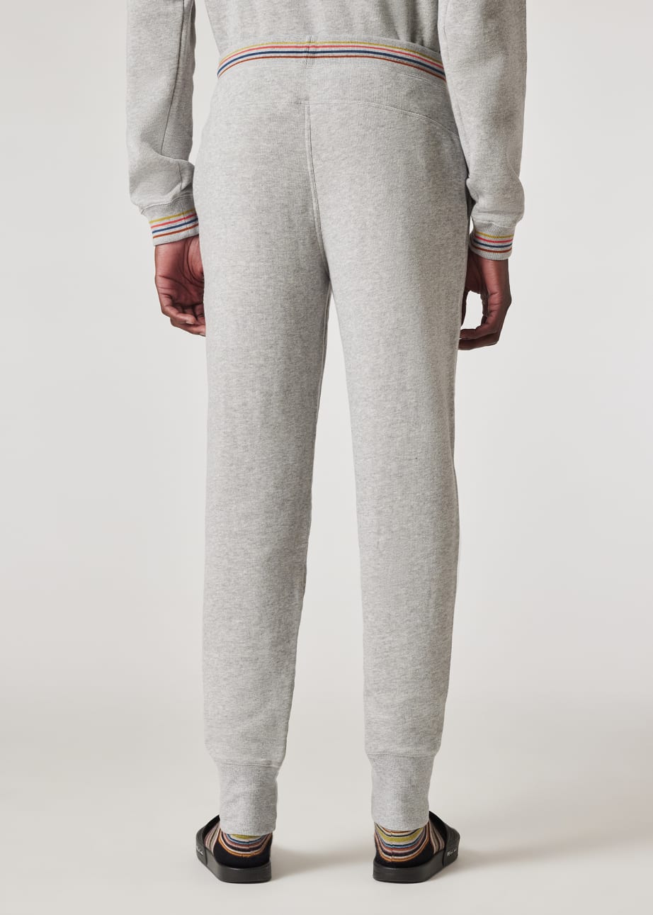 Model View - Grey Cotton 'Artist Stripe' Lounge Pants Paul Smith