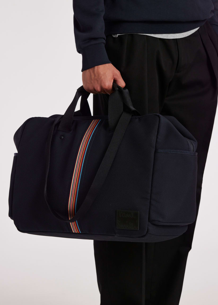 Model Wears - Canvas 'Signature Stripe' Holdall Paul Smith