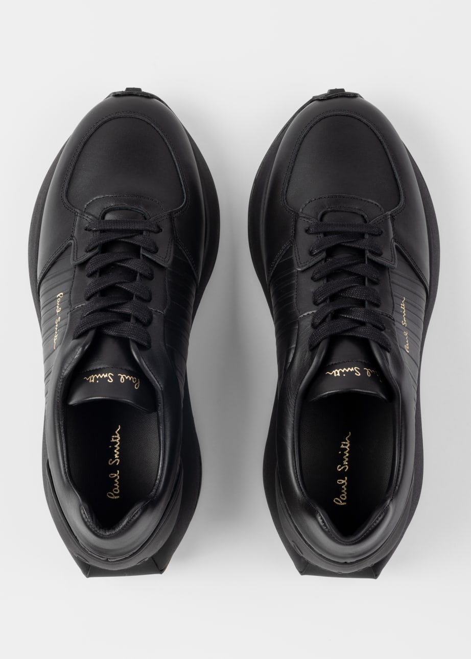 Detail View - Black 'Eighty Five' Leather Trainers Paul Smith