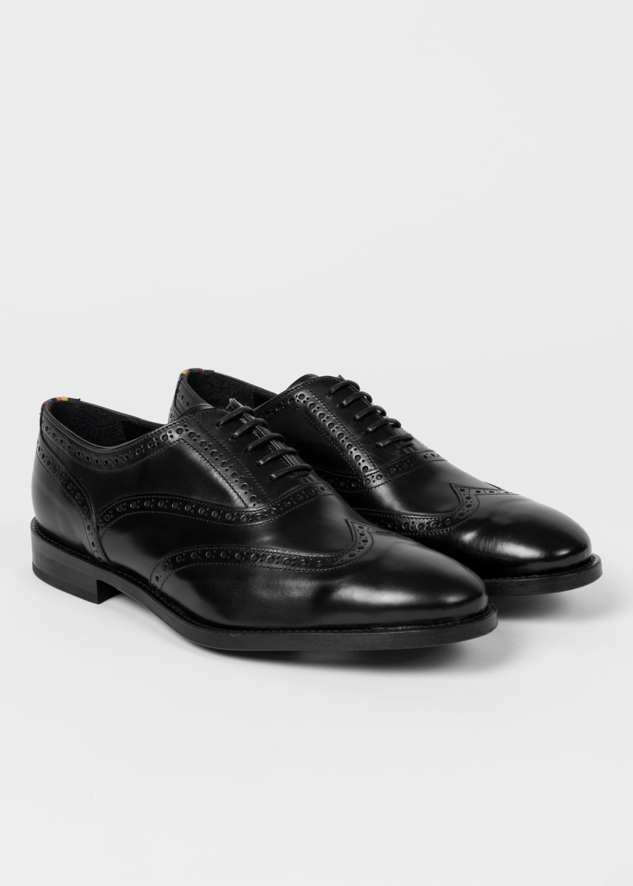 Pair View - Black Leather 'Niccolo' Brogues Paul Smith